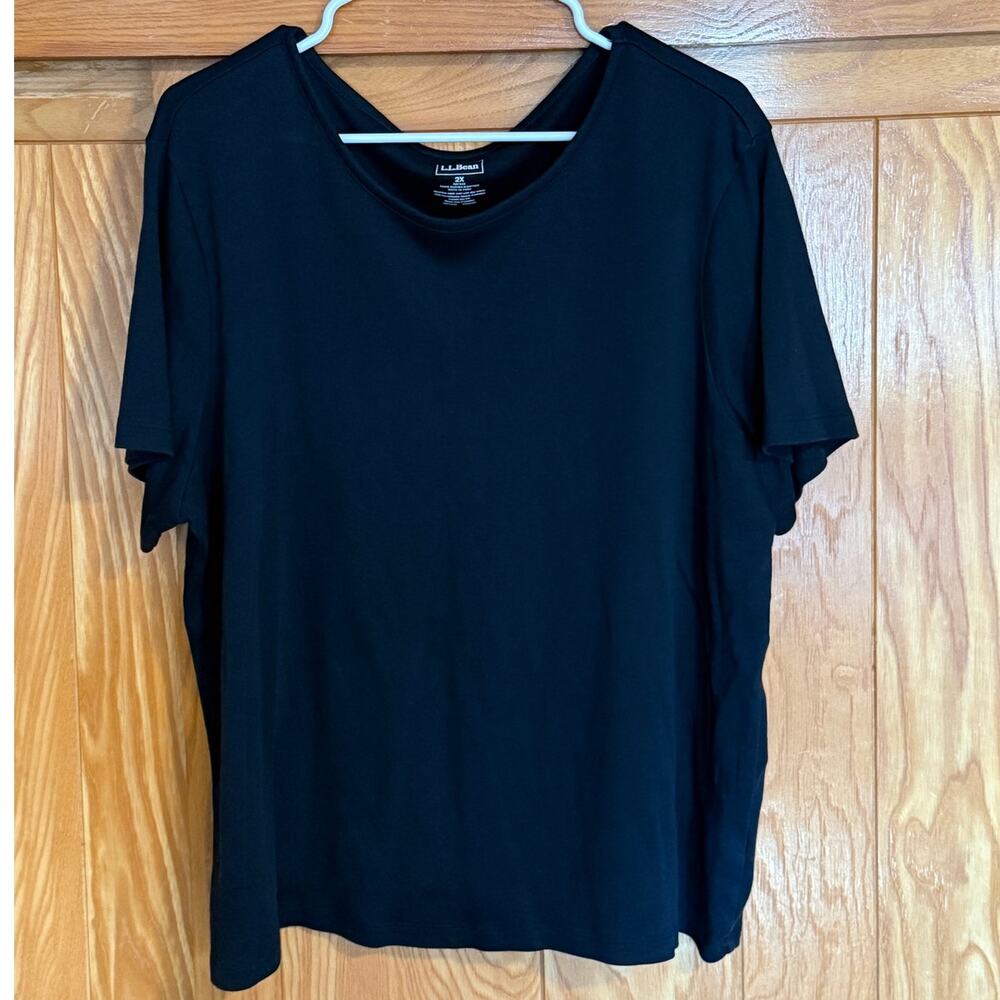 L.L. Bean Black Supima Cotton Tee - Size 2X Plus